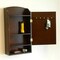 Dark Walnut Wall Mount Mail Organizer with Key Hooks and Adjustable Shelf